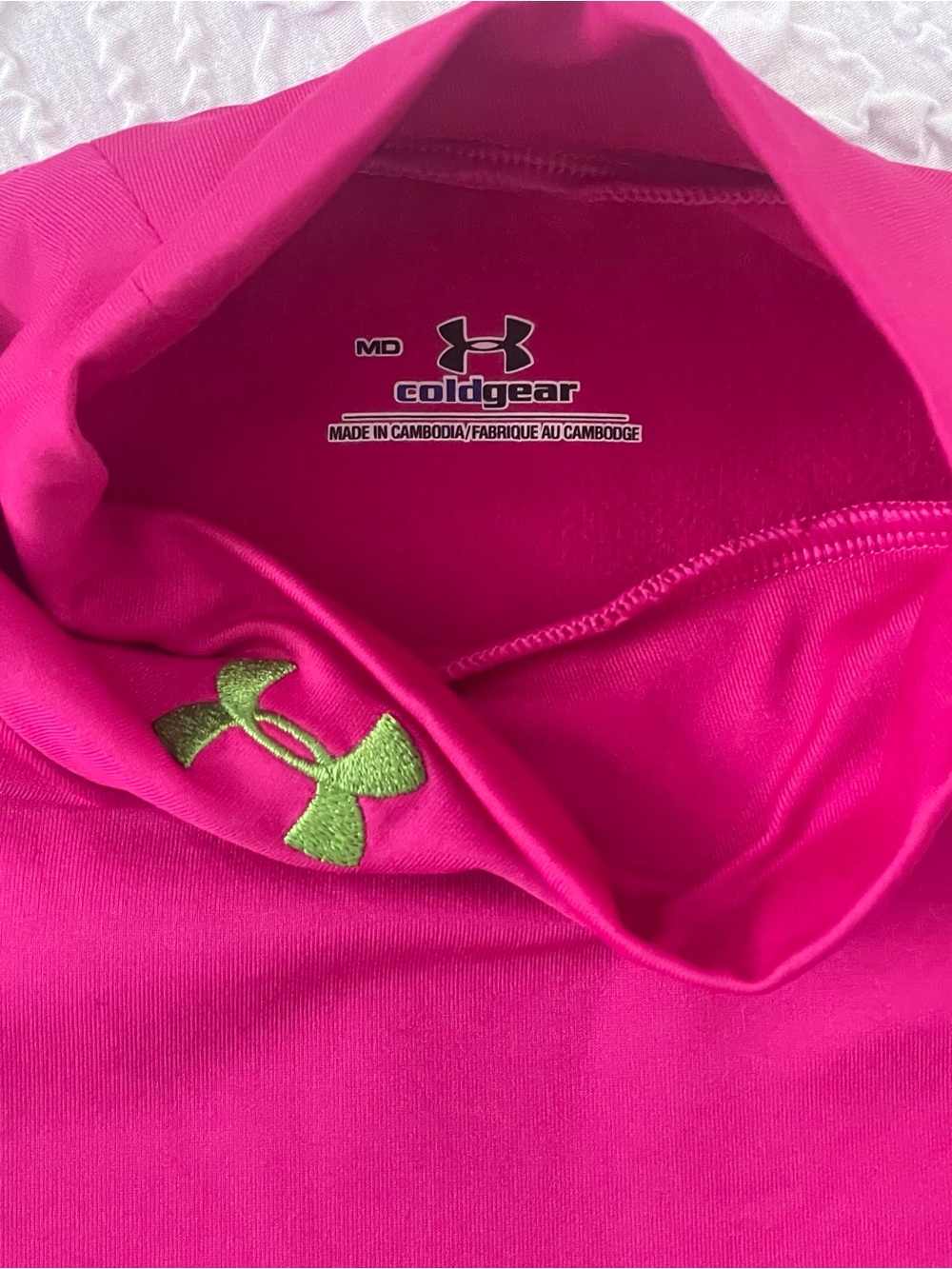 *NEW* Under Armour Women's Fleece Hot Pink Long Sleeve ColdGear Mock Neck Top